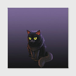 Холст квадратный Черный кот на фиолетовом, цвет: 3D-принт — фото 2