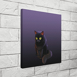 Холст квадратный Черный кот на фиолетовом, цвет: 3D-принт — фото 2