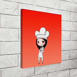 Холст квадратный Повар девушка манга, цвет: 3D-принт — фото 2
