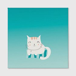 Холст квадратный Котик на подстилке, цвет: 3D-принт — фото 2