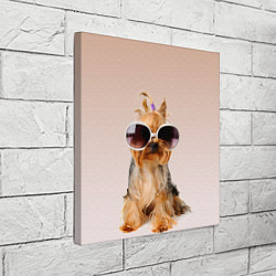 Холст квадратный Собака в очках, цвет: 3D-принт — фото 2
