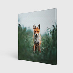 Картина квадратная Лисица в зелени