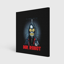 Холст квадратный Bender x mr robot, цвет: 3D-принт