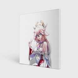 Холст квадратный Yae Guuji - Genshin Impact, цвет: 3D-принт