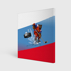 Холст квадратный Русский хоккей, цвет: 3D-принт