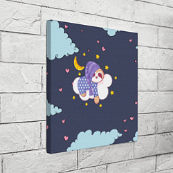 Холст квадратный Сонный ленивец, цвет: 3D-принт — фото 2