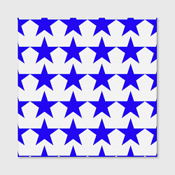 Холст квадратный Синие звёзды на белом фоне, цвет: 3D-принт — фото 2