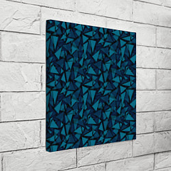 Холст квадратный Синий полигональный паттерн, цвет: 3D-принт — фото 2