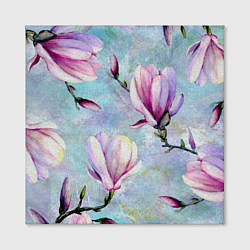 Холст квадратный Живописная магнолия, цвет: 3D-принт — фото 2