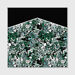 Холст квадратный Черно-зеленые каракули, цвет: 3D-принт — фото 2