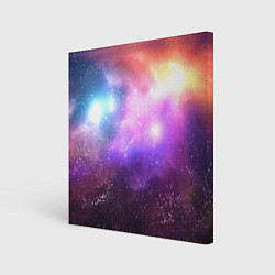 Холст квадратный Космос, сияние и звезды, цвет: 3D-принт