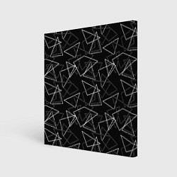 Холст квадратный Черно-белый геометрический, цвет: 3D-принт