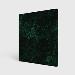 Холст квадратный Темно-зеленый мраморный узор, цвет: 3D-принт