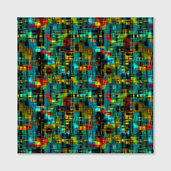 Холст квадратный Разноцветные штрихи на бирюзе, цвет: 3D-принт — фото 2