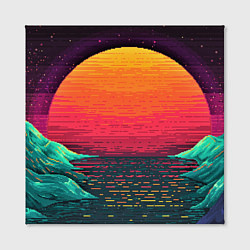 Холст квадратный Пиксельный закат, цвет: 3D-принт — фото 2