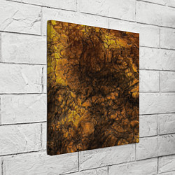 Холст квадратный Желто-черная текстура камня, цвет: 3D-принт — фото 2