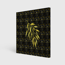 Холст квадратный Золотые листья, цвет: 3D-принт