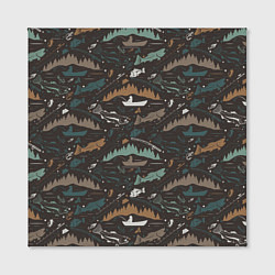 Холст квадратный На Рыбалке, цвет: 3D-принт — фото 2