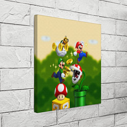 Холст квадратный Mario Coins, цвет: 3D-принт — фото 2