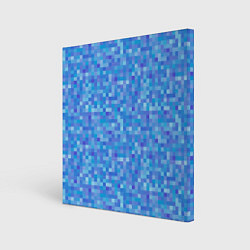 Холст квадратный Голубая пиксель абстракция, цвет: 3D-принт