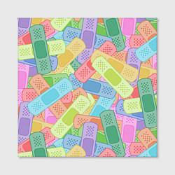 Холст квадратный Цветные пластыри, цвет: 3D-принт — фото 2