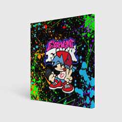 Холст квадратный FRIDAY NIGHT FUNKIN БРЫЗГИ КРАСОК, ГЕРОЙ, цвет: 3D-принт