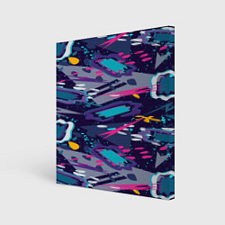 Холст квадратный Космический абстрактный паттерн, цвет: 3D-принт