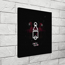 Холст квадратный ИГРА В КАЛЬМАРА СИМВОЛЫ SQUID GAME, цвет: 3D-принт — фото 2