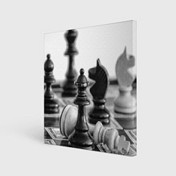 Холст квадратный Шах и мат Шахматы, цвет: 3D-принт