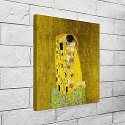 Холст квадратный Влюблённые поцелуй художник Климт, цвет: 3D-принт — фото 2