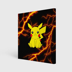 Холст квадратный PIKACHU PIKA PIKA РАЗРЯДЫ МОЛНИЙ, цвет: 3D-принт