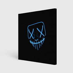 Картина квадратная Неоновая маска Хэллоуина