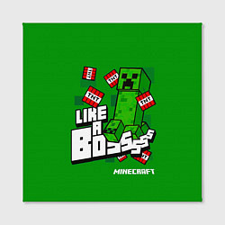 Холст квадратный LIKE A BOSS Minecraft Creepe, цвет: 3D-принт — фото 2
