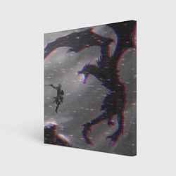 Холст квадратный Battle with dragon, цвет: 3D-принт
