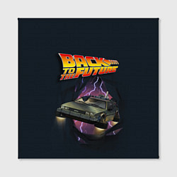 Холст квадратный ДЕЛОРЕАН СКВОЗЬ ТКАНЬ, цвет: 3D-принт — фото 2