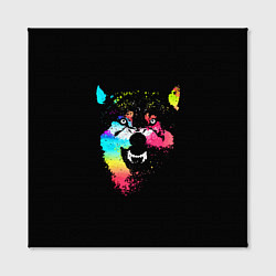 Холст квадратный Неоновый свирепый волк, цвет: 3D-принт — фото 2