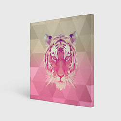 Холст квадратный Тигр лоу поли, цвет: 3D-принт