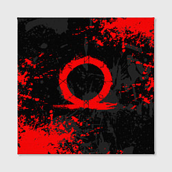 Холст квадратный GOD OF WAR LOGO RED, БРЫЗГИ КРАСОК, цвет: 3D-принт — фото 2