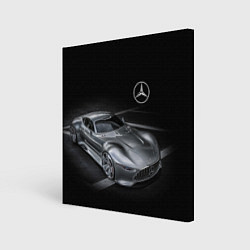 Холст квадратный Mercedes-Benz motorsport black, цвет: 3D-принт