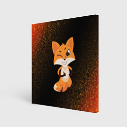 Холст квадратный Fox - Winking - Noise, цвет: 3D-принт