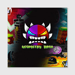 Холст квадратный Geometry Dash: Demon Art, цвет: 3D-принт — фото 2