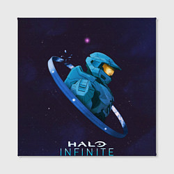 Холст квадратный Halo Infinite Силуэт мастера Чифа, цвет: 3D-принт — фото 2