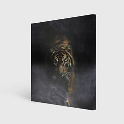 Холст квадратный Тигр в тумане, цвет: 3D-принт