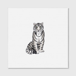 Холст квадратный Сидящая белая тигрица, цвет: 3D-принт — фото 2