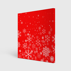 Холст квадратный Летящие снежинки, цвет: 3D-принт