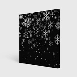 Холст квадратный Снежинки - С Новый год, цвет: 3D-принт