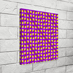 Холст квадратный Фиолетовый Фон с Желтыми Квадратами Иллюзия Движен, цвет: 3D-принт — фото 2