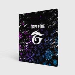 Холст квадратный Free Fire новогодний, цвет: 3D-принт