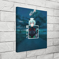 Холст квадратный Евангелион Neon Genesis Evangelion, Рей Аянами, цвет: 3D-принт — фото 2