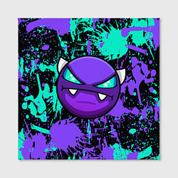 Холст квадратный GEOMETRY DASH NEON DEMON LEVELS, НЕОНОВЫЕ БРЫЗГИ К, цвет: 3D-принт — фото 2